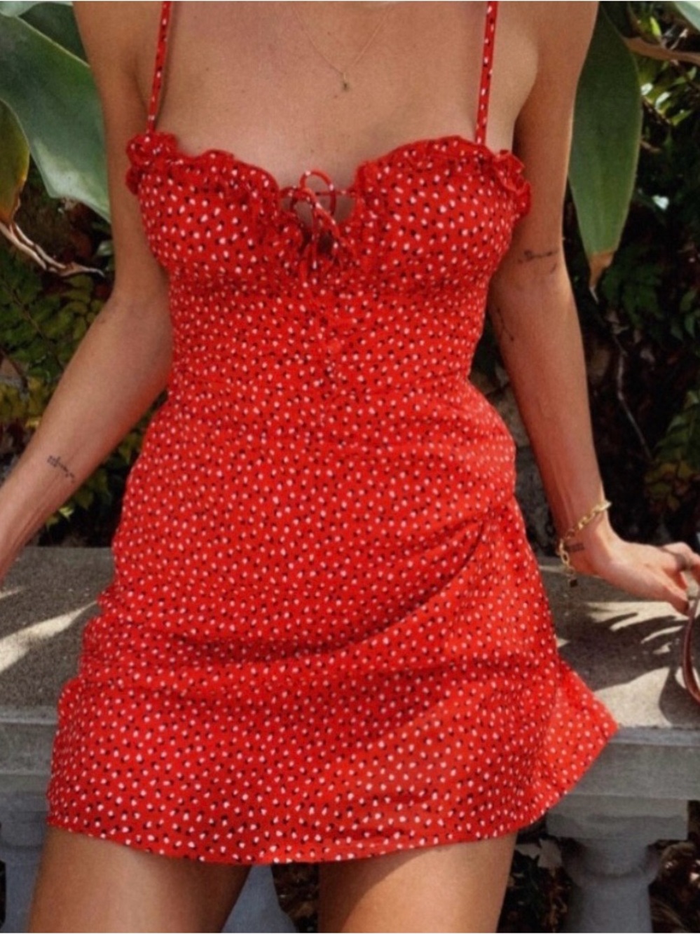 Princess Polly Red Polka Dot Mini Dress